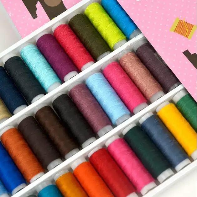 39 цветных швейных ниток ручной работы, коробка для швейной машинки для домашней вышивки, прочная ручная строчка LYQ