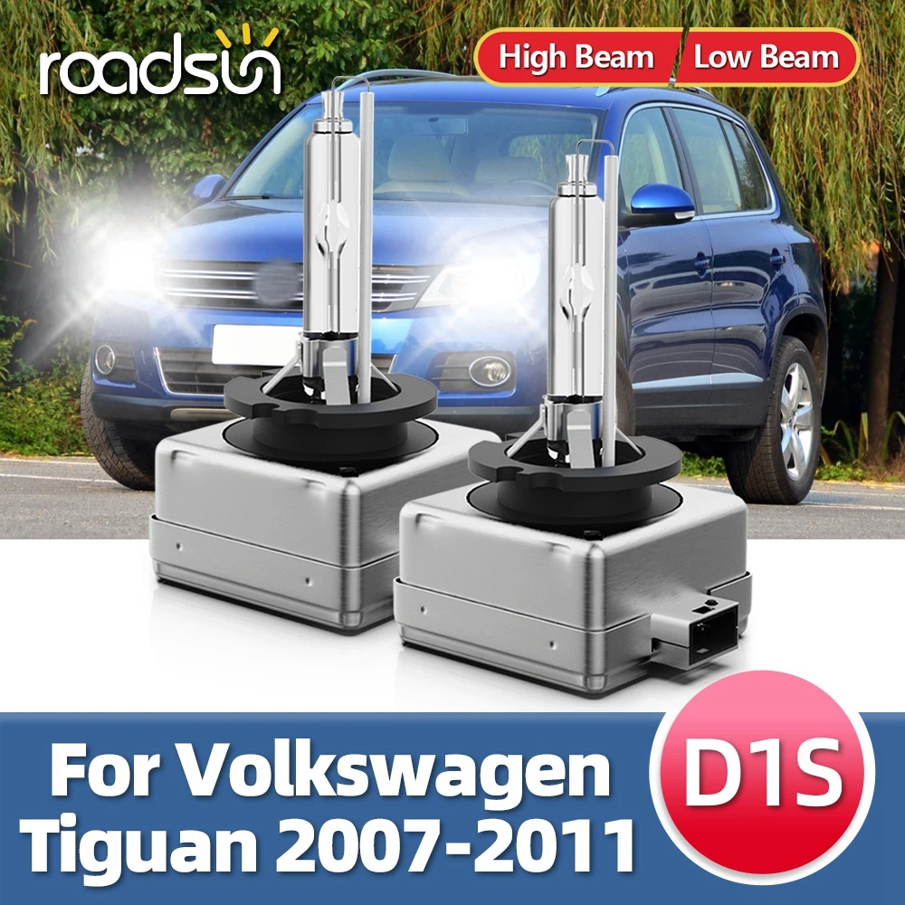 Roadsun 2шт D1S HID ксеноновая автомобильная фара 6000 К, лампа 12 В постоянного тока для Фольксваген Тигуан 2007 2008 2009 2010 2011