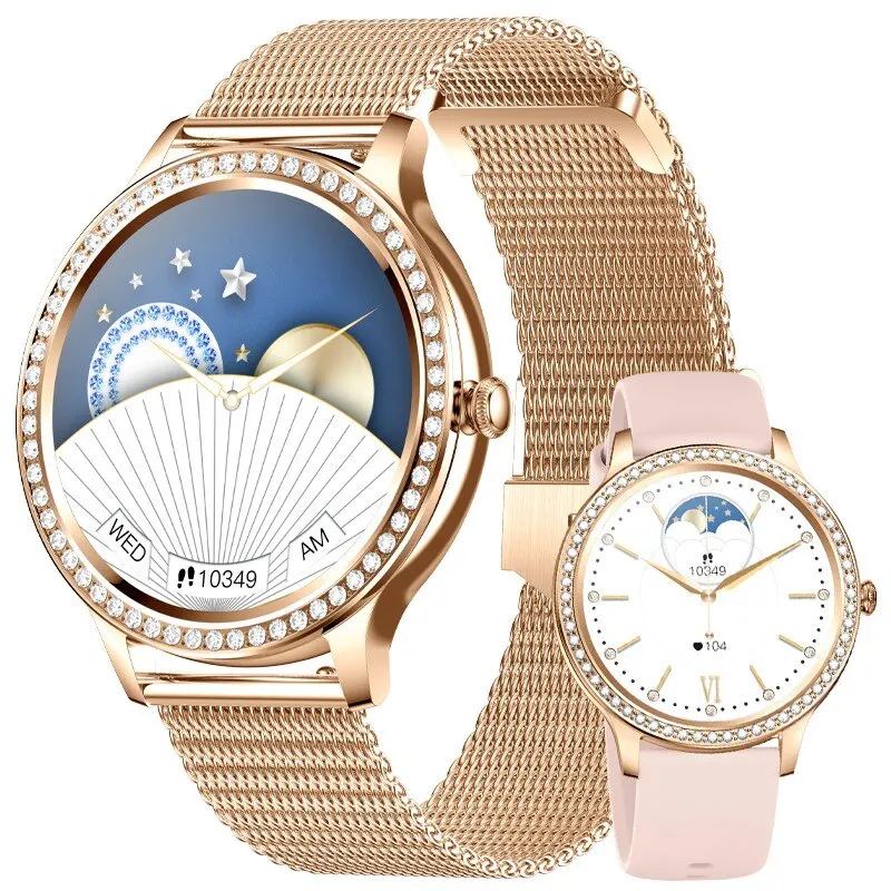 SH017 Смарт-часы с Bluetooth-вызовом, женские часы с AMOLED-экраном, Спортивный фитнес-браслет, Модные женские смарт-часы для Android IOS