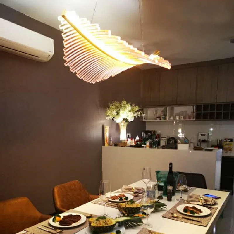 Креативный потолочный светильник с листьями, Большие люстры с листьями Lamparas для столовой, Люстры для декора дома, Подвесной светильник