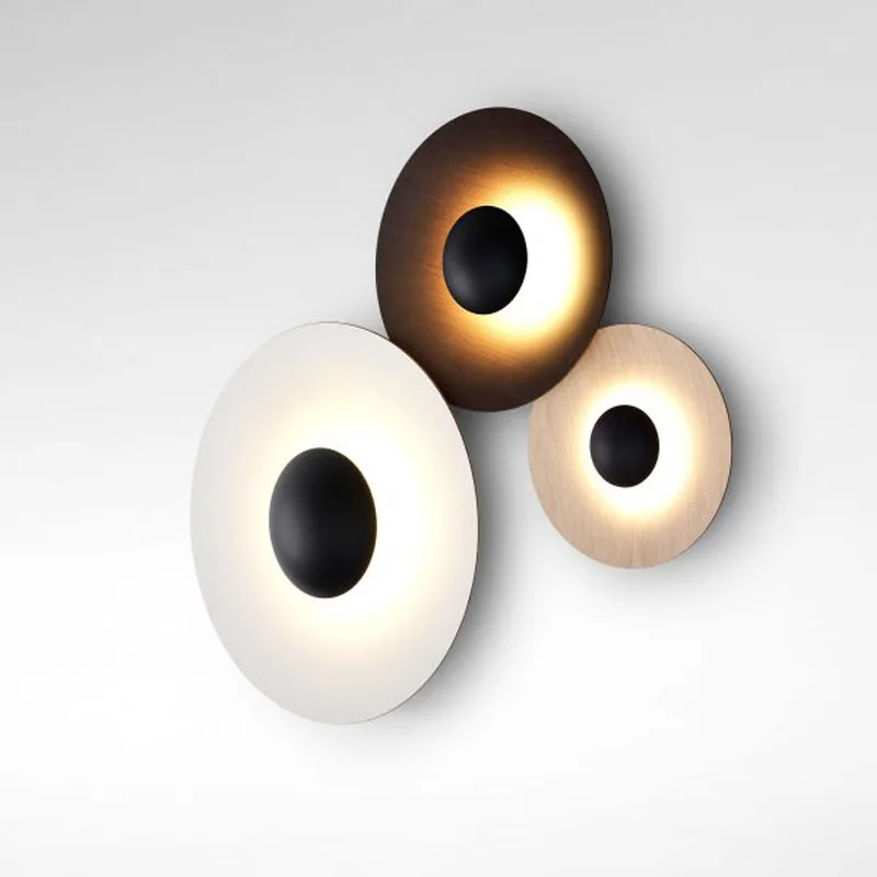 Круглый настенный светильник Hongcui в скандинавском стиле, алюминиевый Современный модный светильник-бра, Новый дизайн для креативной спальни