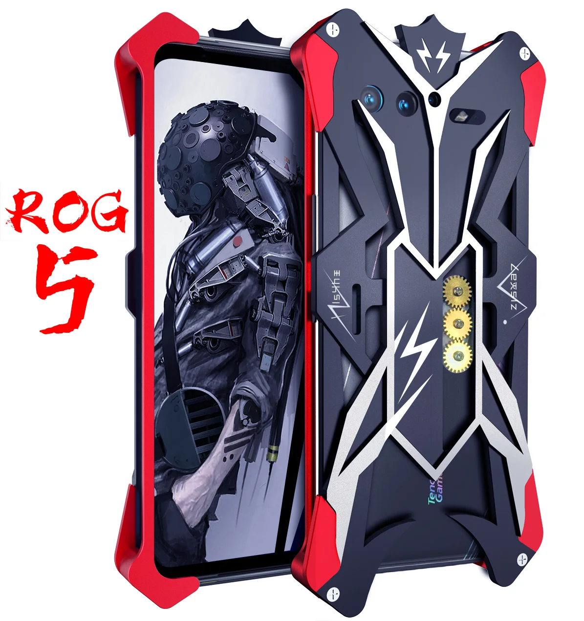 Охлаждающий кейс ROG Phone 5 ROG5 Премиум-класса с мощным ударопрочным металлическим каркасом на винтах для Asus ROG Phone 5 с алюминиевым бампером