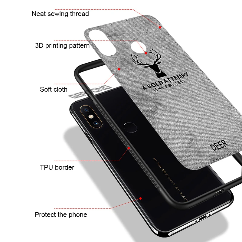 Роскошный чехол для телефона Xiaomi Redmi Note 7 6 Pro 5 Plus 6A 5A Pocophone F1 Мягкая текстура ткани Задняя крышка чехлы с рисунком оленя