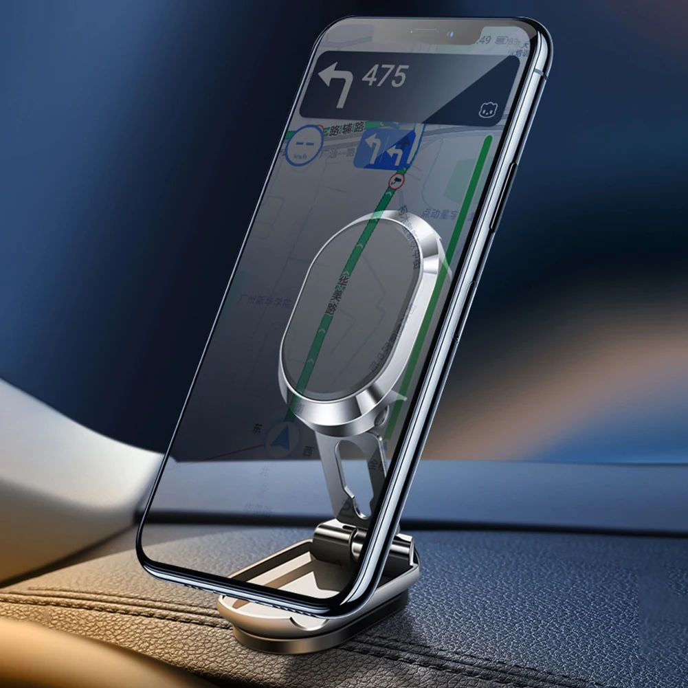 Универсальная приборная панель Крепление на лобовое стекло Складная подставка для мобильного телефона из цинкового сплава с возможностью поворота на 360 градусов для кухонного прикроватного столика