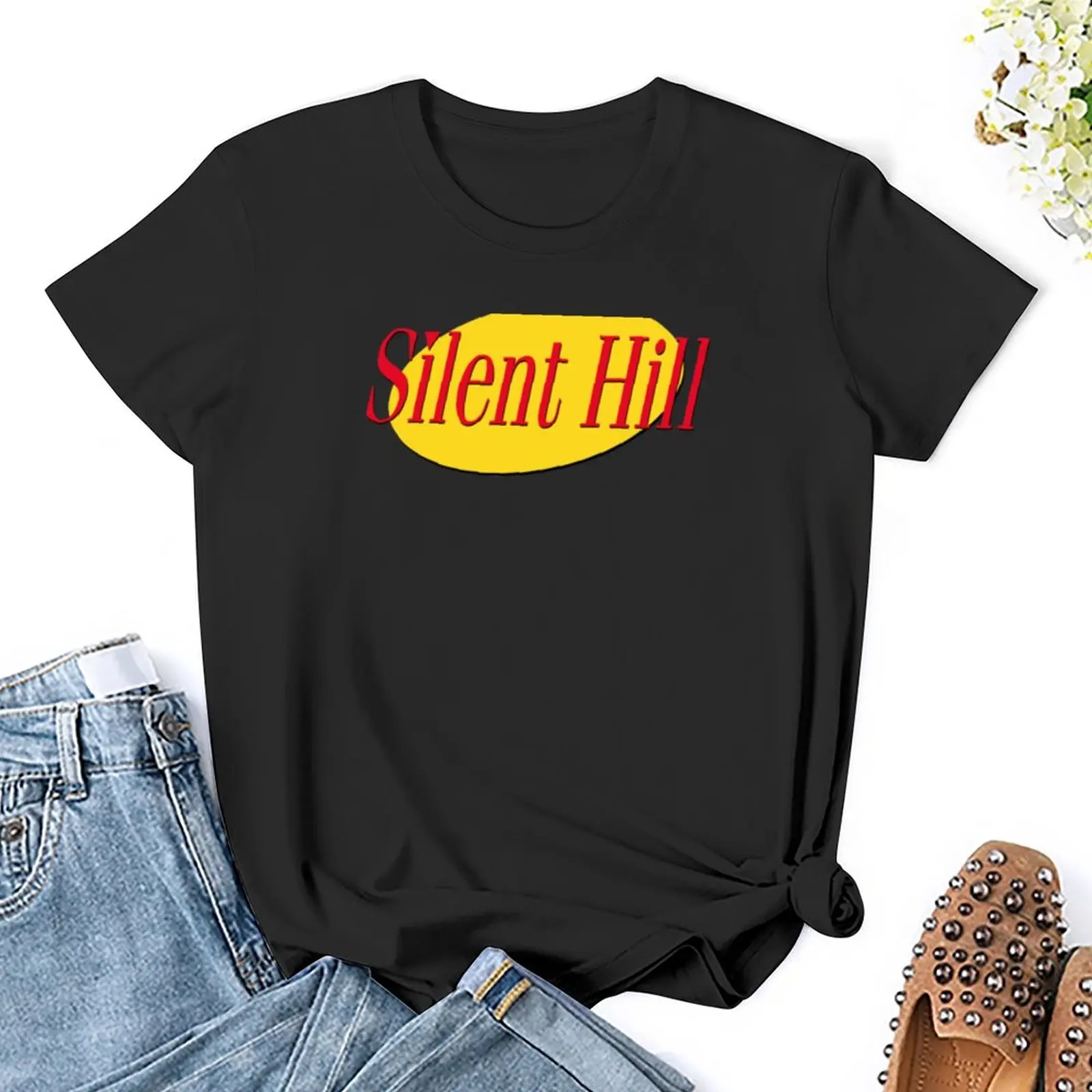 Футболка Silent Hill, корейская модная летняя одежда, футболки с графическим рисунком, тренировочные рубашки для женщин