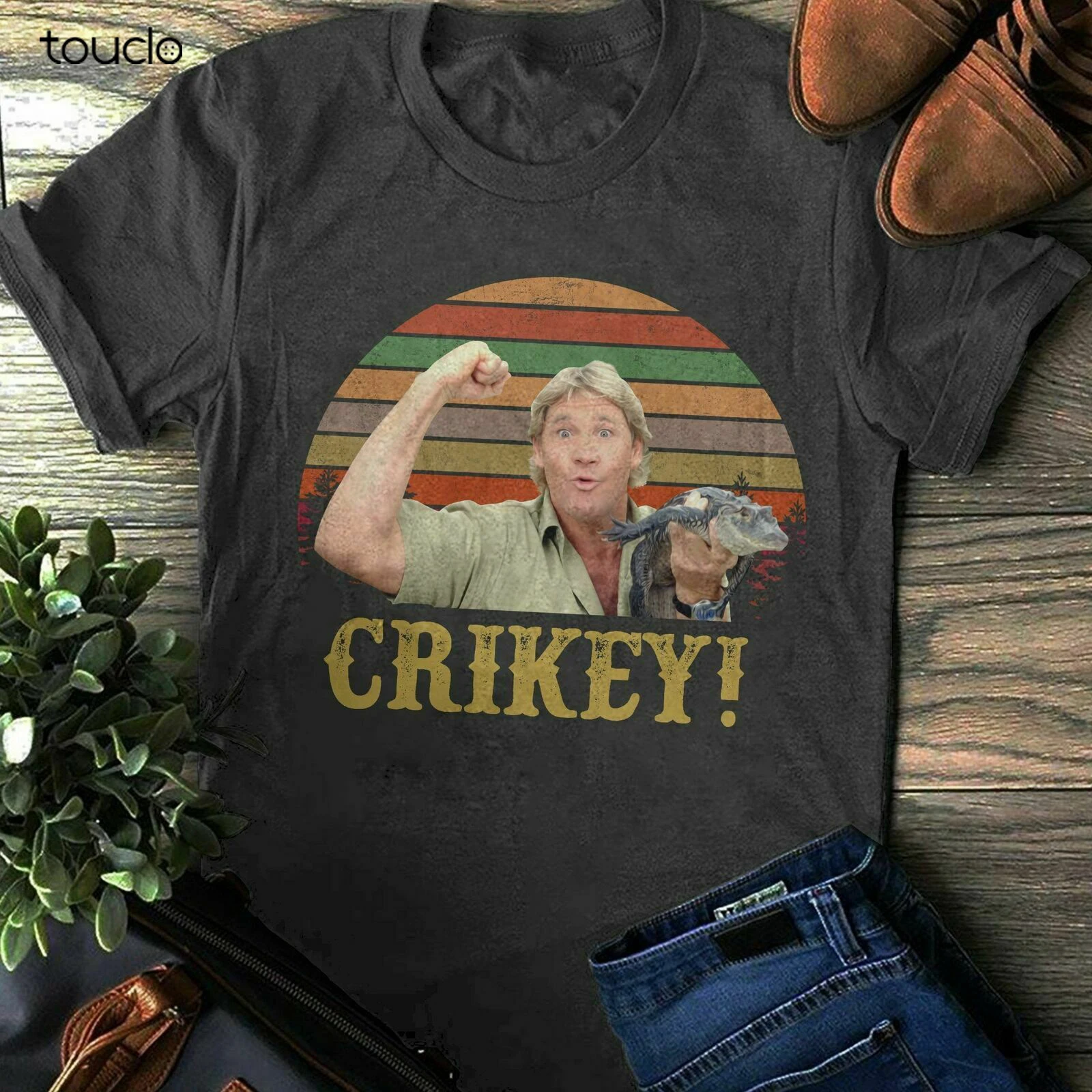 Футболка унисекс Crickey, Стив Ирвин, футболка с изображением охотника на крокодилов, футболка с классическими фильмами