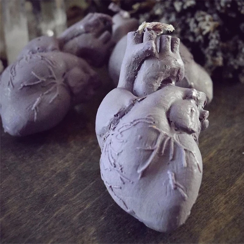 Хэллоуин Земля Орган сердца человека Силиконовая форма для свечей для свечей ручной работы Гипсовые украшения Ручной работы мыльная форма